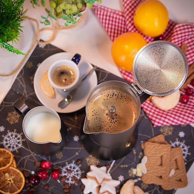 Cilio Aida Espresso Maker – Stainless Steel Mirror Polished, 10 Cup