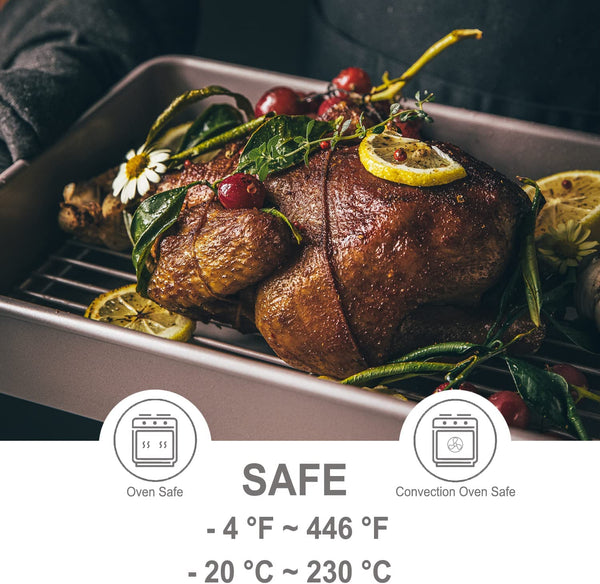 CHEFMADE Deep Baking Pan with Rack 34.5 x 24.7cm (WK9266)