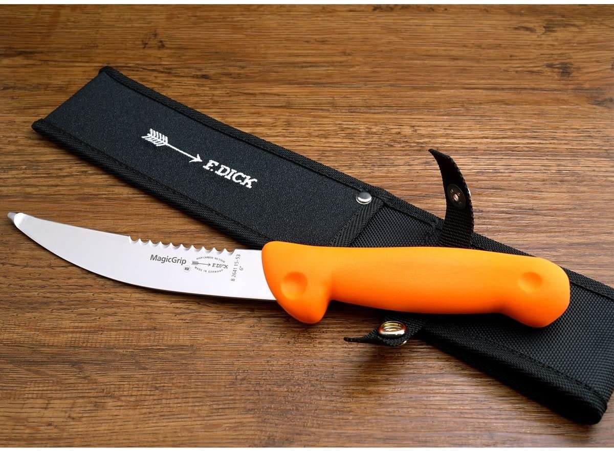 F.Dick MagicGrip Field Dressing/Gut & Tripe Knife, w/Knife Sheath, 15 cm