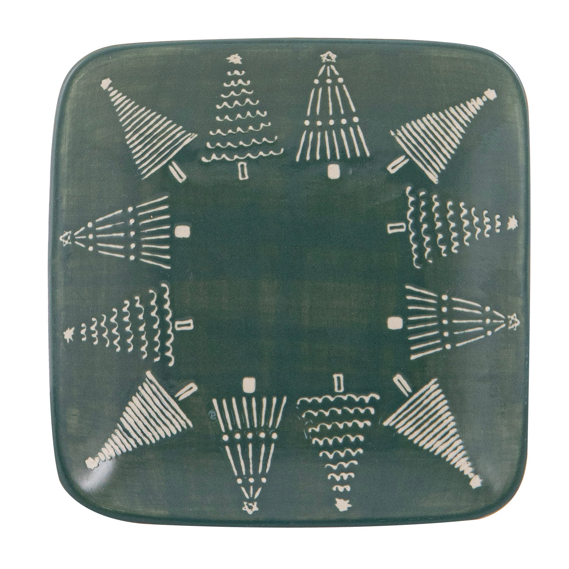 Ladelle Christmas Evergreen Square Plate