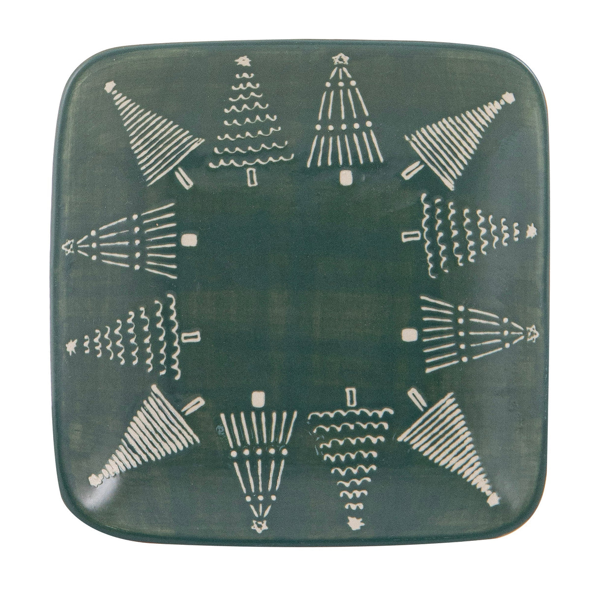 Ladelle Christmas Evergreen Square Plate