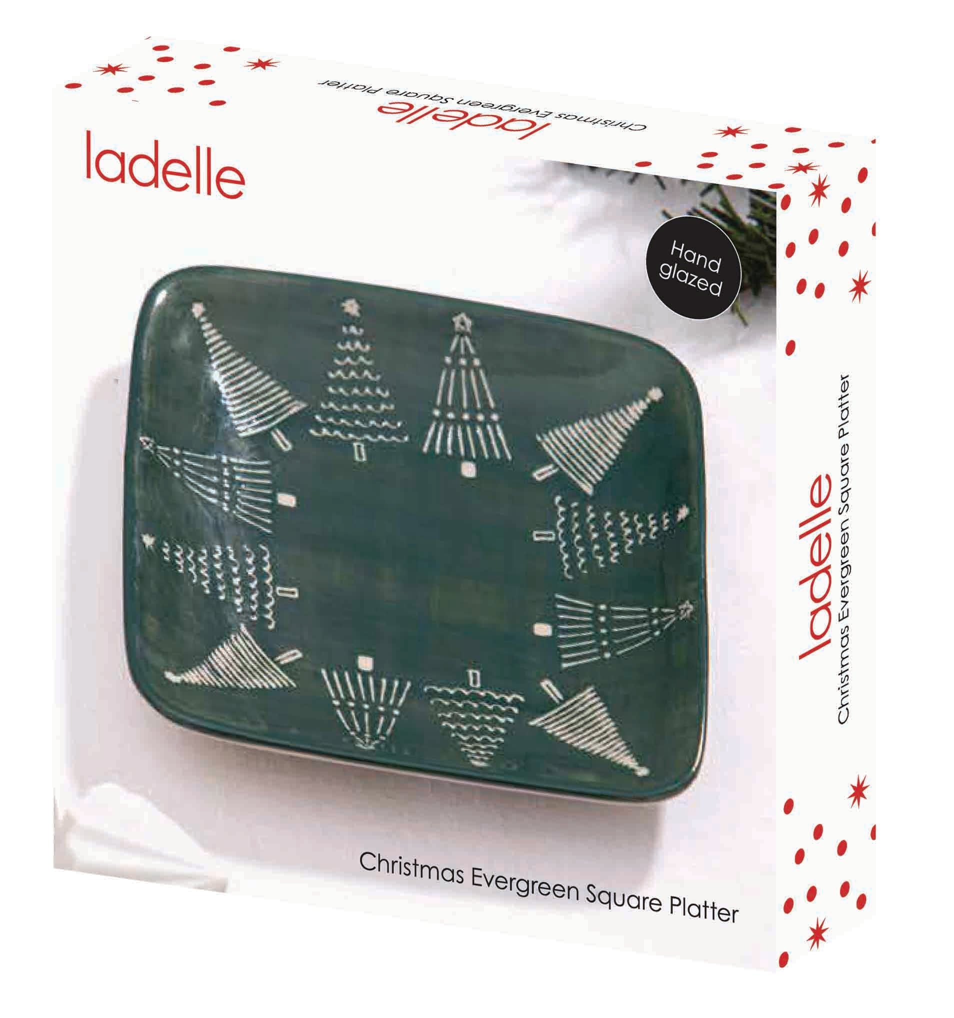 Ladelle Christmas Evergreen Square Plate