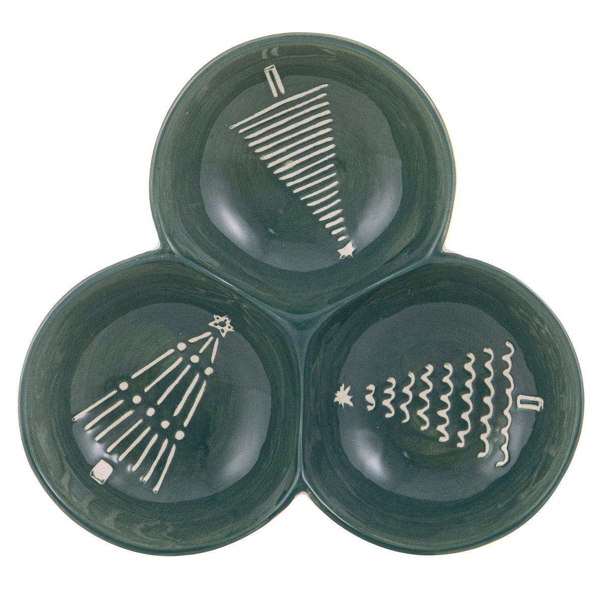 Ladelle Christmas Evergreen 3 Pod Bowl