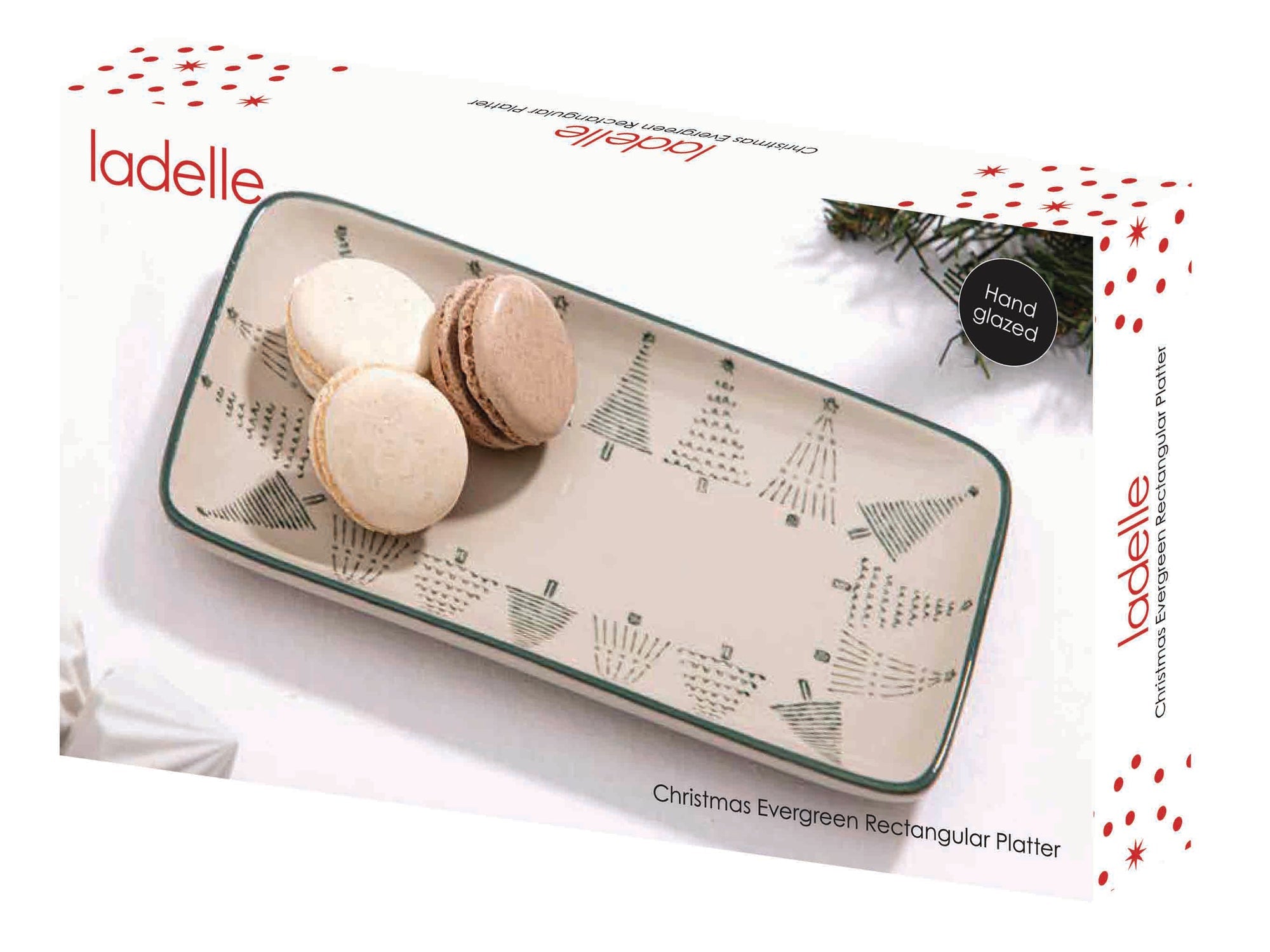 Ladelle Christmas Evergreen Rectangular Platter