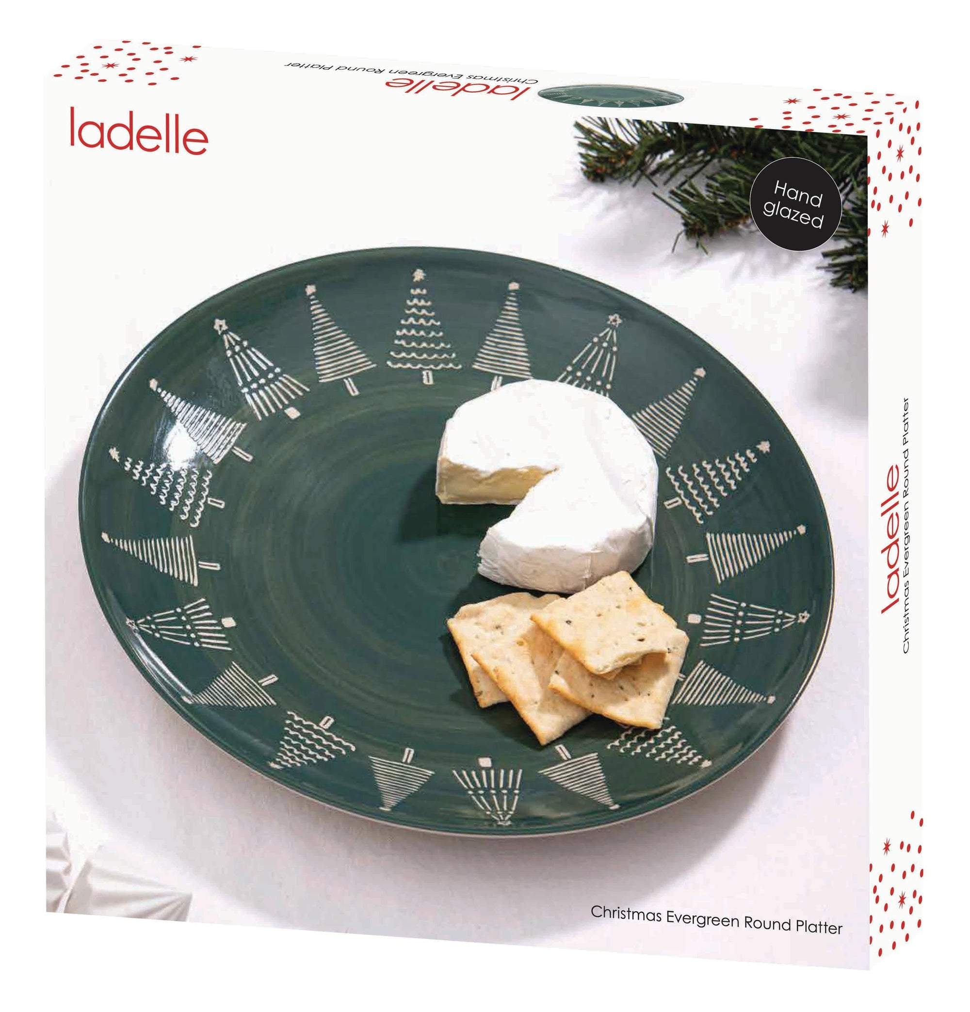 Ladelle Christmas Evergreen Round Platter