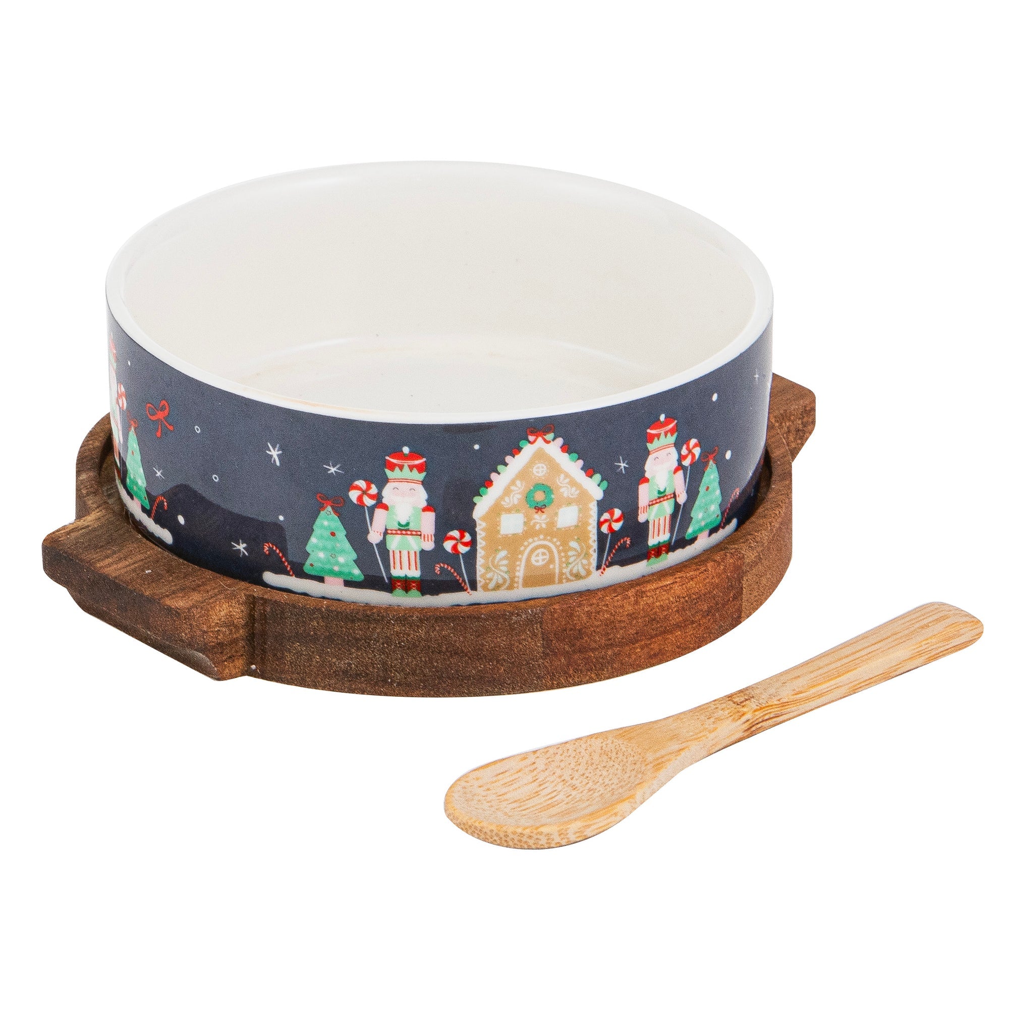 Ladelle Festive Fun 3pc Asstd Bowl Spoon & Round Board