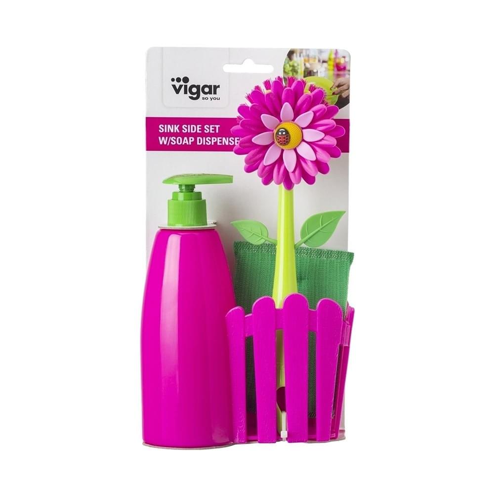 Vigar Flower Power 3pc Sink Caddy Set + Dispenser