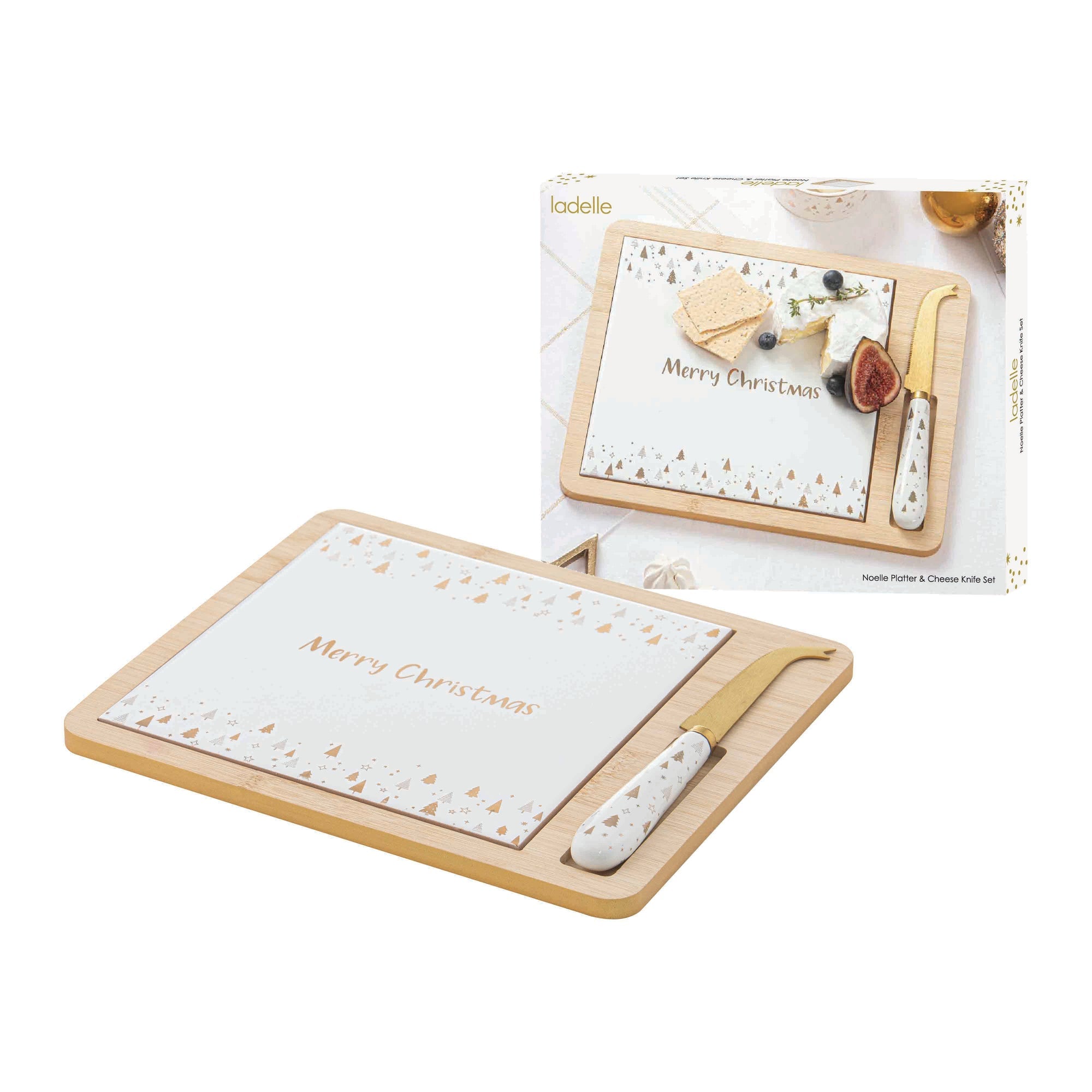 Ladelle Noelle Platter and Cheese Knife Set