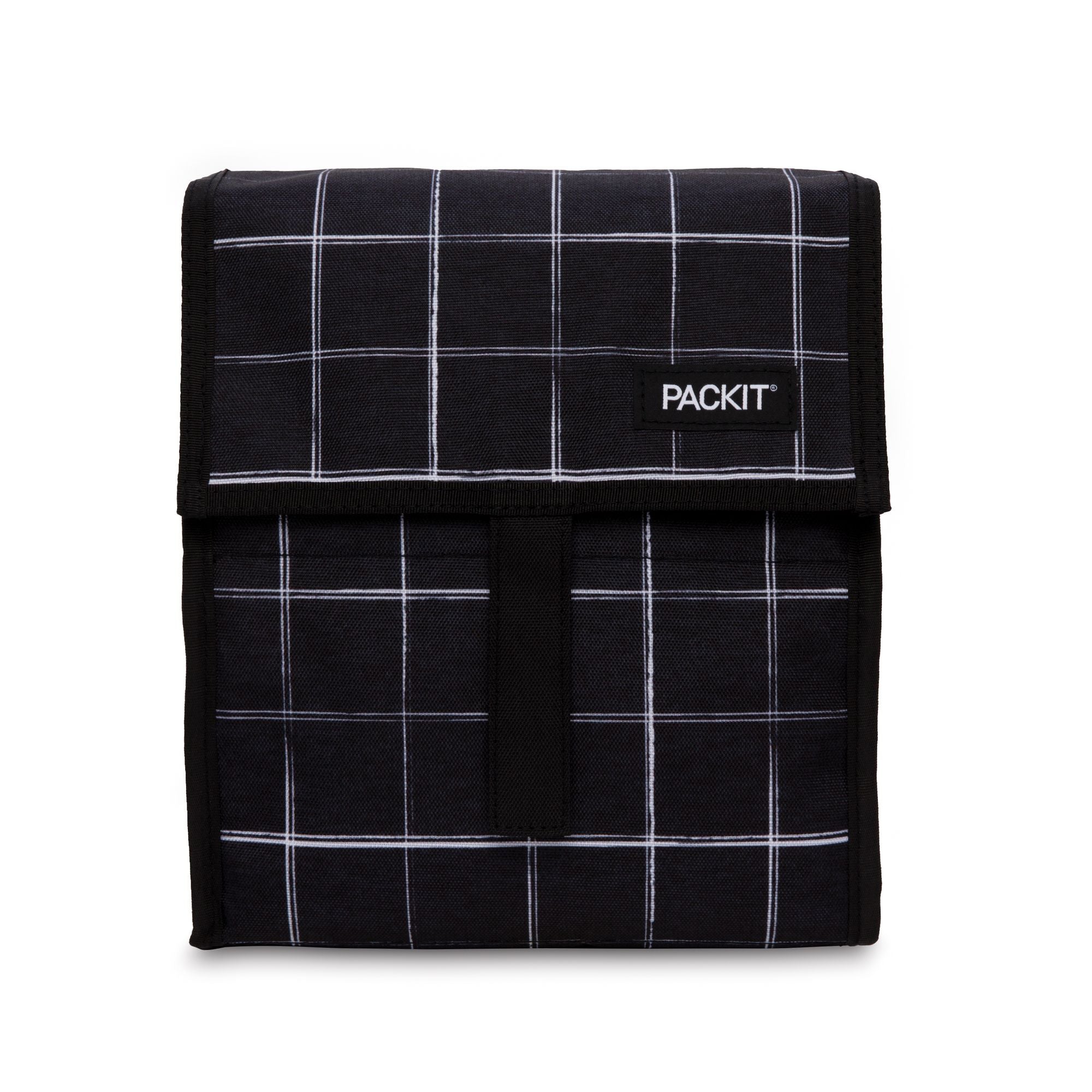 PackIt Freezable Lunch Bag - Black Grid