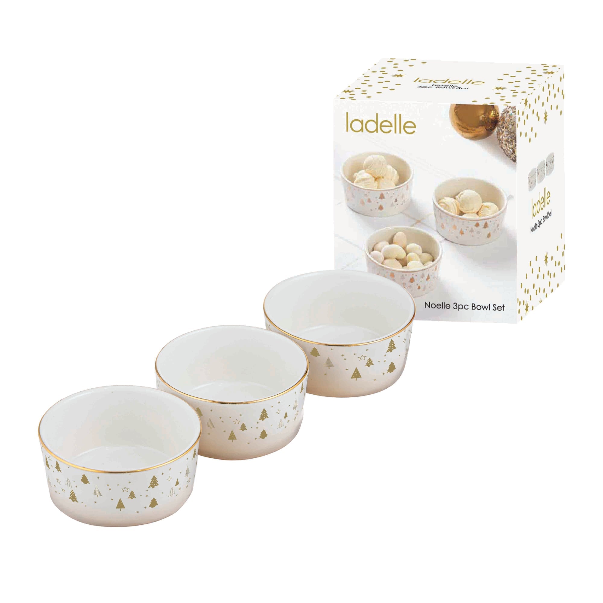 Ladelle Noelle 3pc Bowl Set