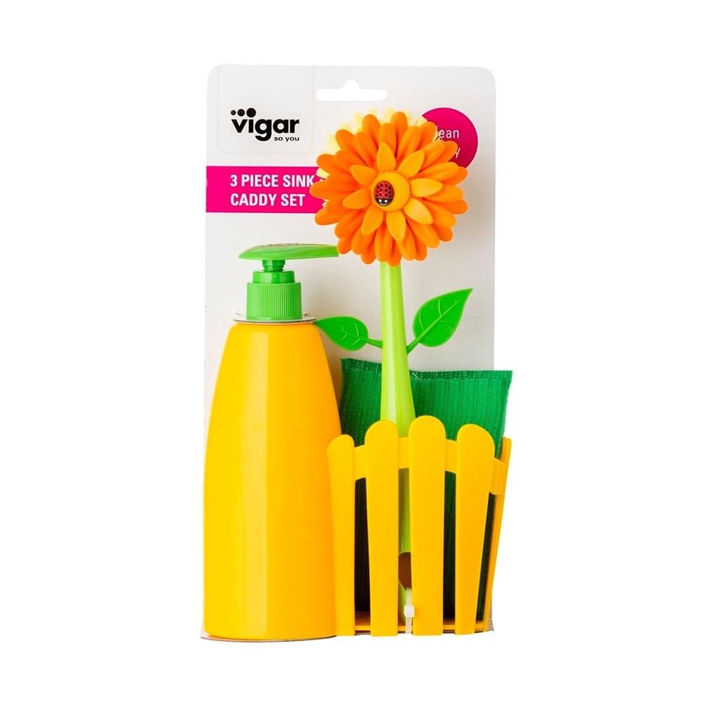 Vigar Flower Power 3pc Sink Caddy Set + Dispenser