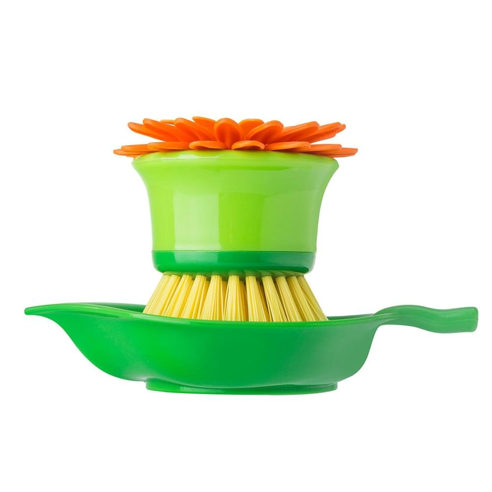 Vigar Flower Power Palm Dish Brush With Holder