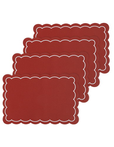 Ladelle Scalloped Vinyl Berry 4pk Placemat