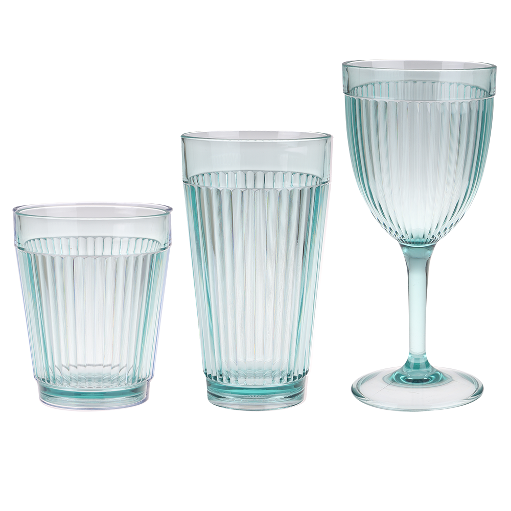 Pizzazz "Ripple" Acrylic High Ball Tumbler 450ml - Green