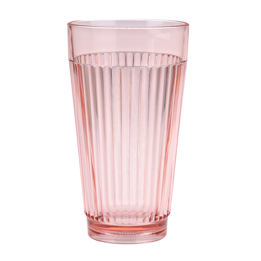 Pizzazz "Ripple" Acrylic High Ball Tumbler 450ml - Pink