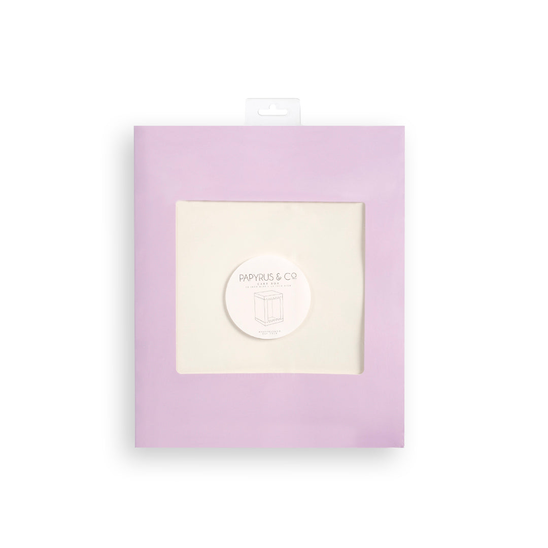 Papyrus Tall Scalloped Cake Box Pastel Lilac 10 x 10 x 12in