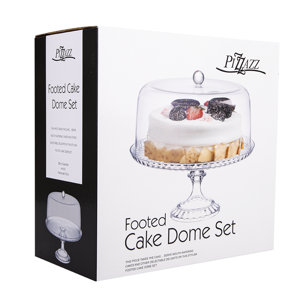 Pizzazz Acrylic Footed Cake Dome Set - 28cm