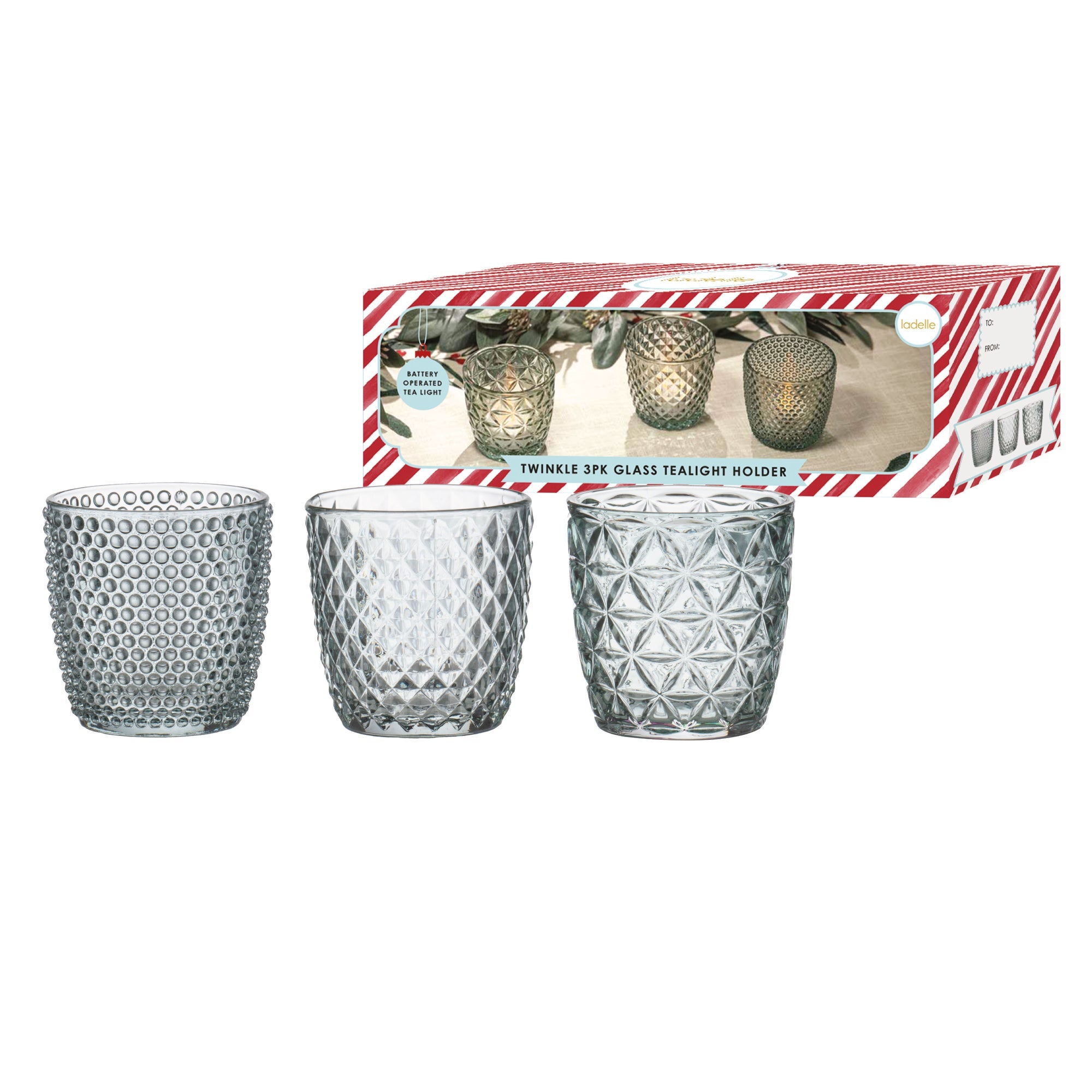 Ladelle Twinkle 3pk Jadeite Tealight