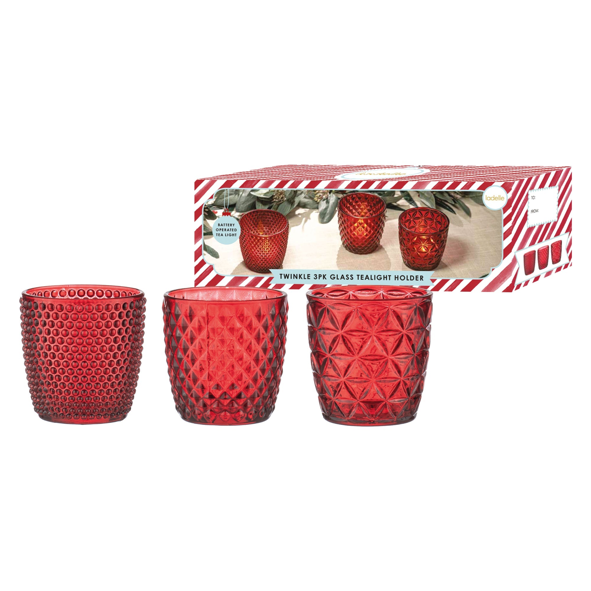 Ladelle Twinkle 3pk Berry Tealight