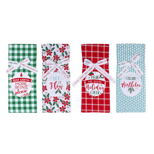 Ladelle Jingle Assorted Wine Bag