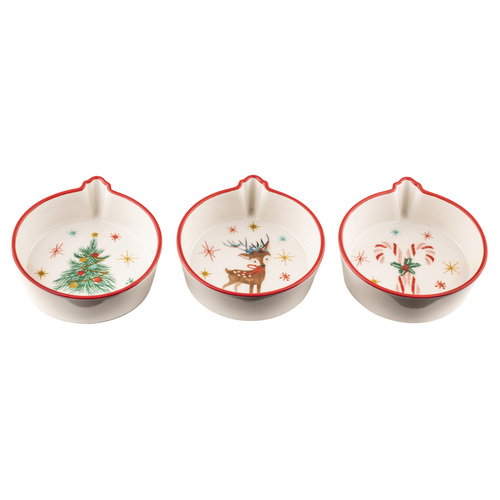 Ladelle Jingle 3pc Bowl Set