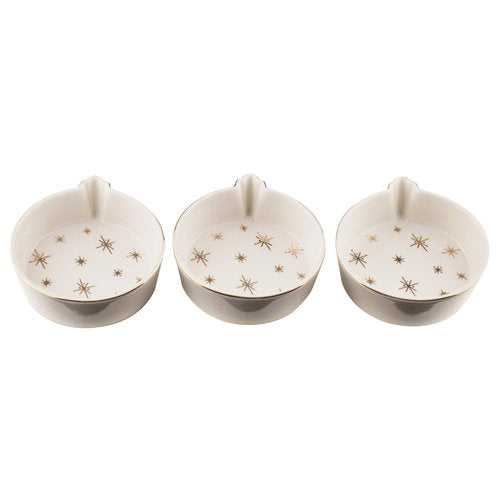 Ladelle Jingle 3pc Gold Bowl Set