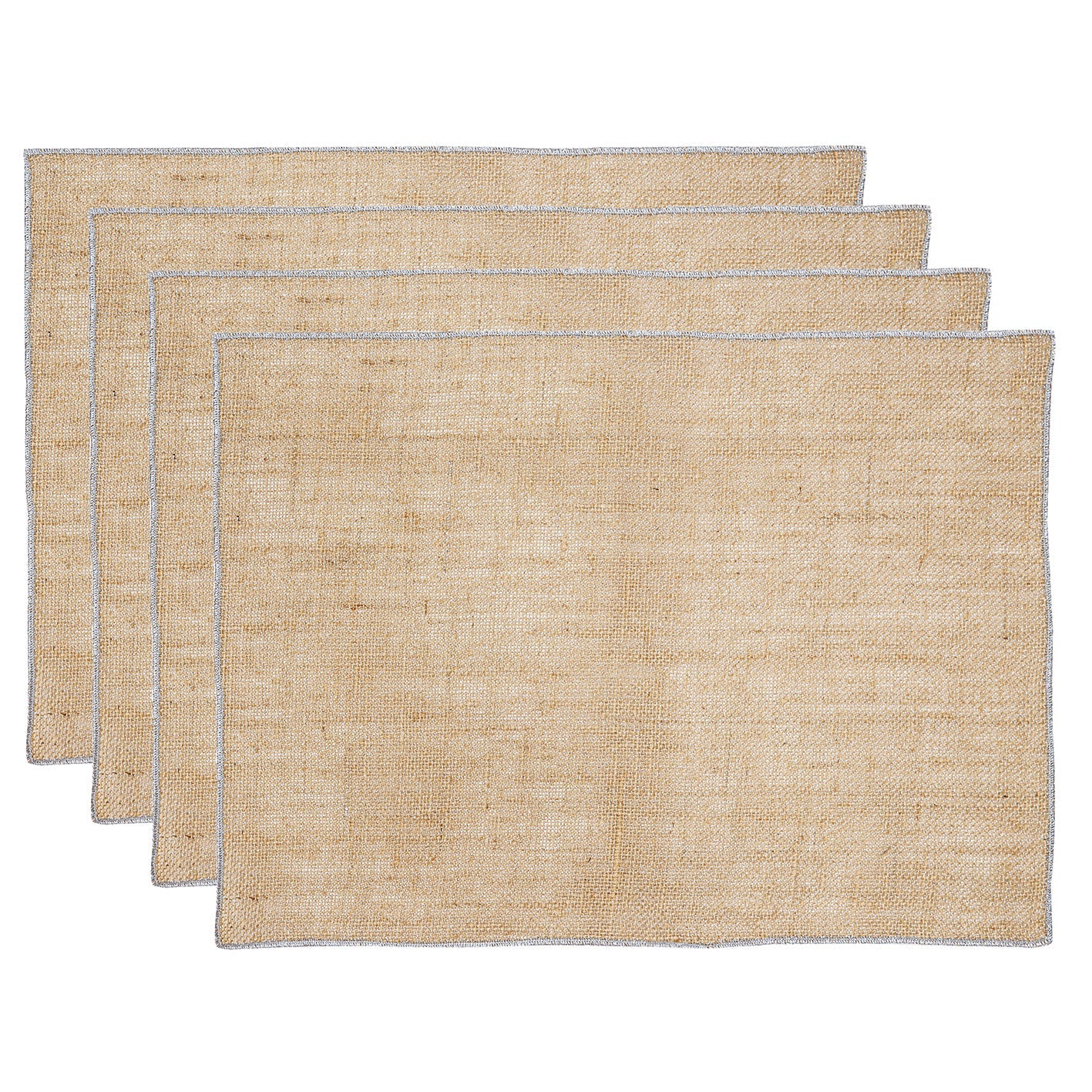 Ladelle Starry Silver Lurex Jute 4pk Placemat