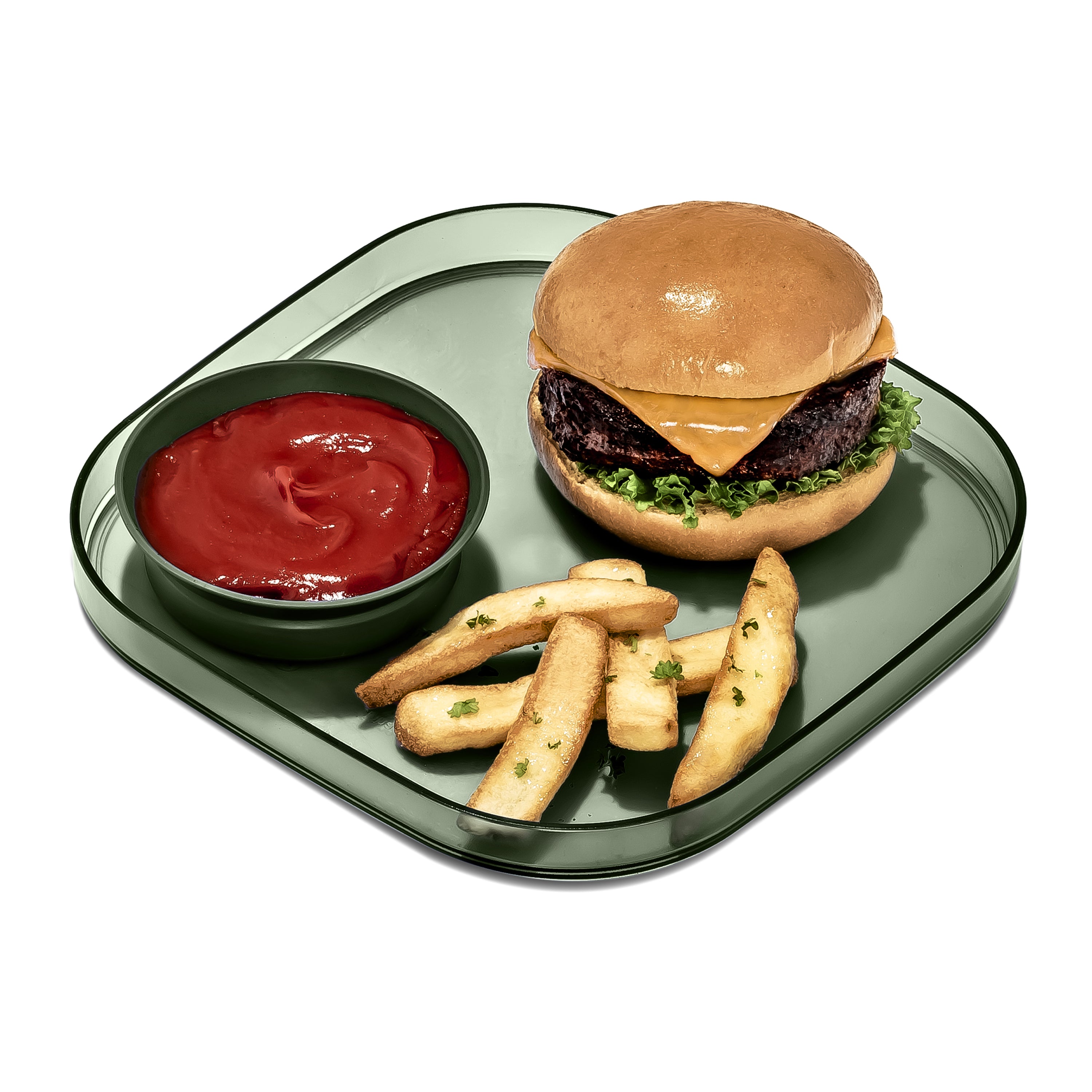 Madesmart Dipware Dinner Plate with Bowl - Olive Green