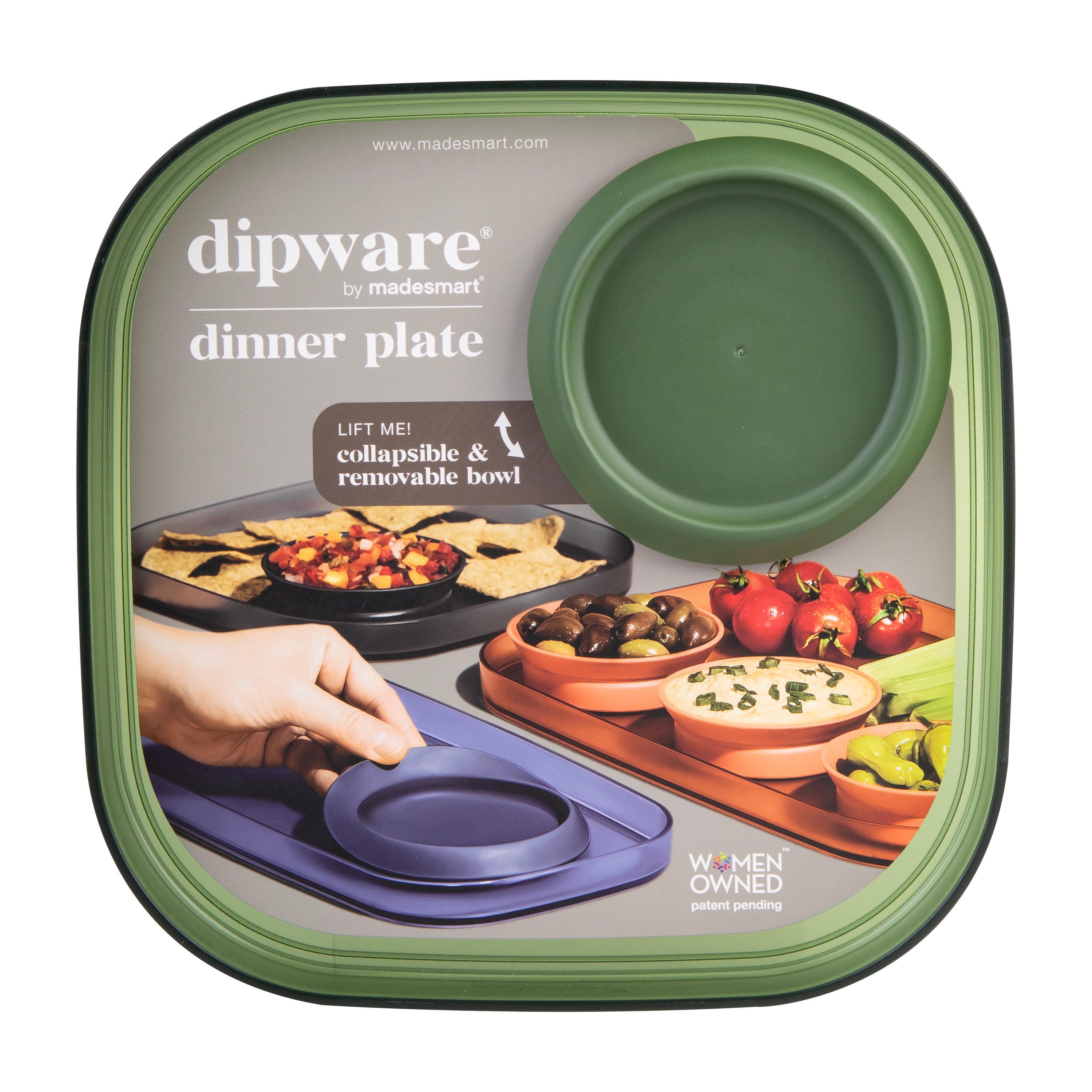 Madesmart Dipware Dinner Plate with Bowl - Olive Green