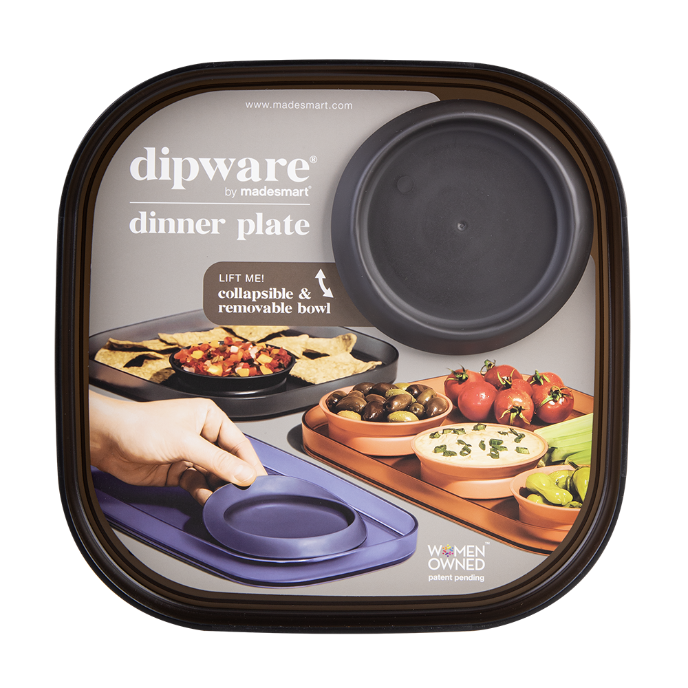 Madesmart Dipware Dinner Plate with Bowl - Carbon Black