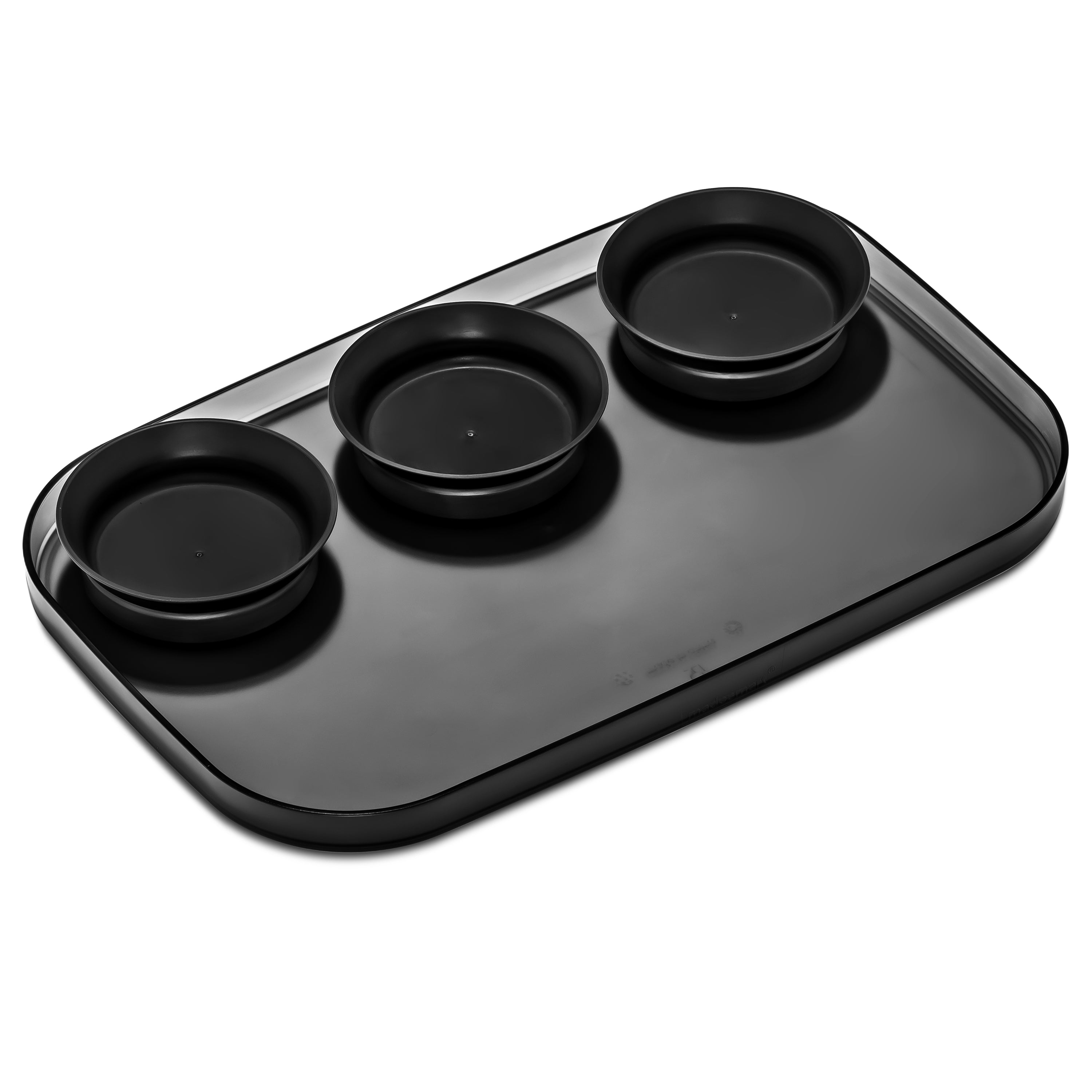 Madesmart Dipware Large Serving Tray with 3 Bowls - Carbon Black