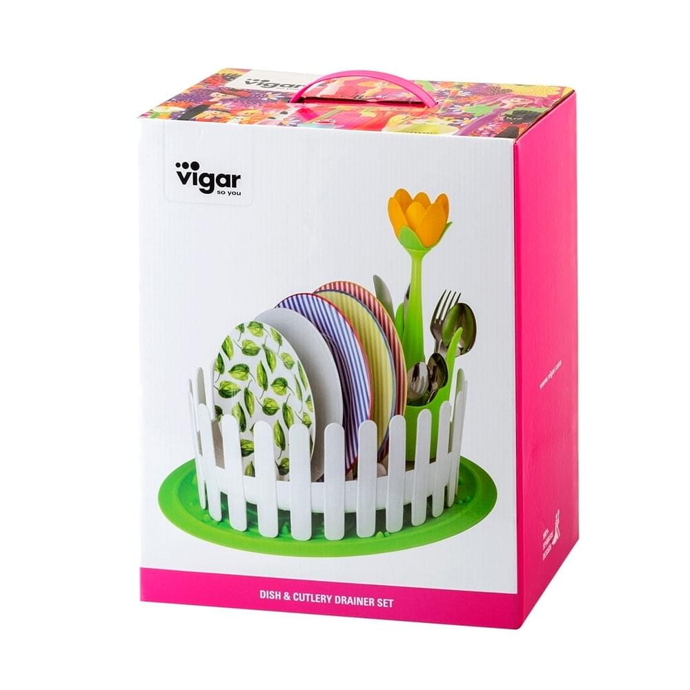 Vigar Flower Power Dish & Cutlery Drainer Set