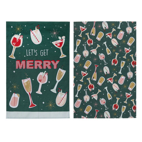 Ladelle Lets Get Merry 2pk Kitchen Towel