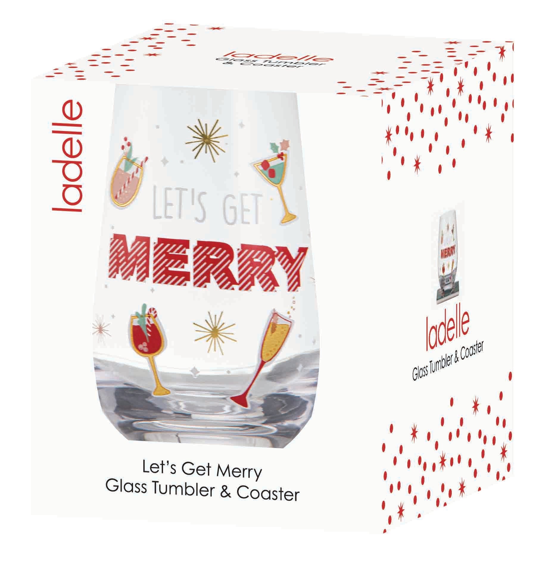 Ladelle Let's Get Merry Glass & Coaster Set