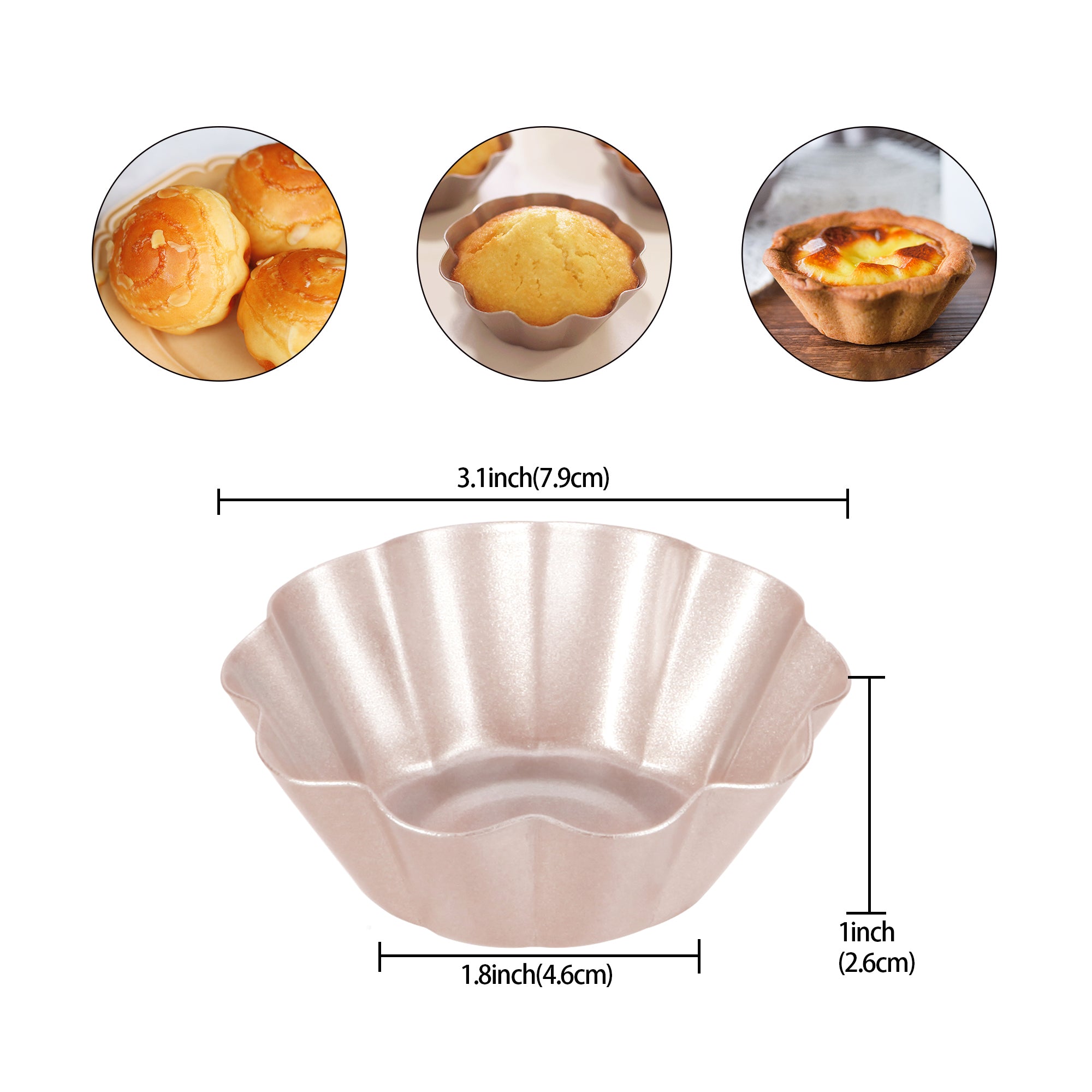CHEFMADE Mini Tart Pan 7.7cm Set of 4 (WK9196)