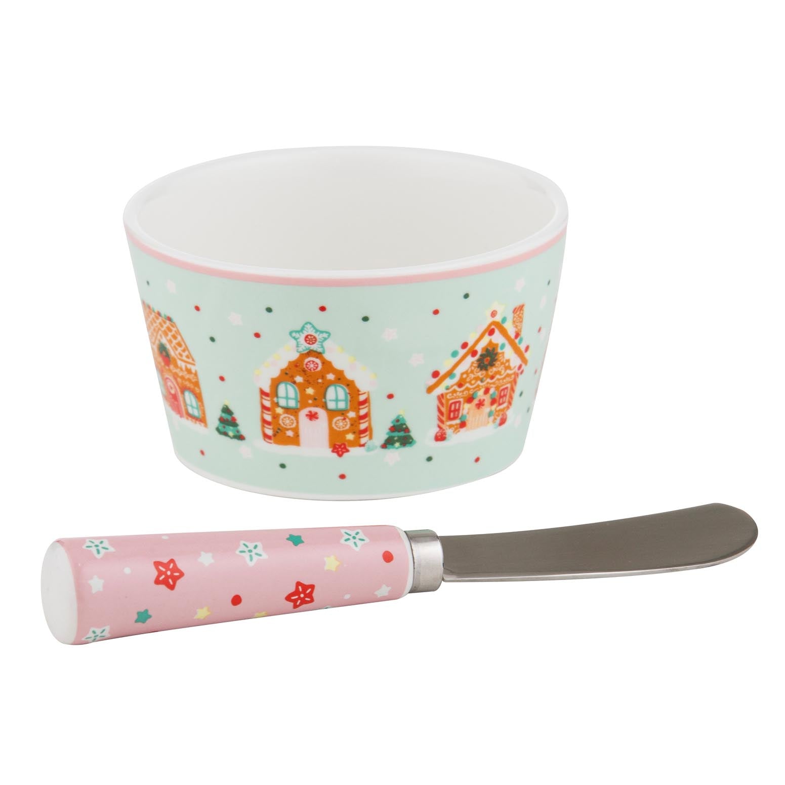 Ladelle Dasher Gingerbread Bowl and Spreader