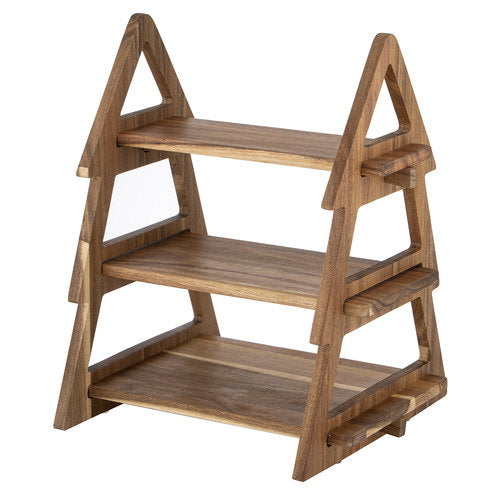 Ladelle Christmas Tree 3 Tier Acacia Serving Tower
