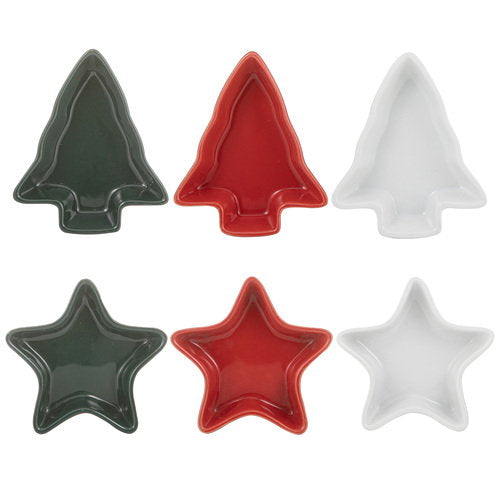 Ladelle Festive Fun Assorted Star & Tree 3pk Bowl Set
