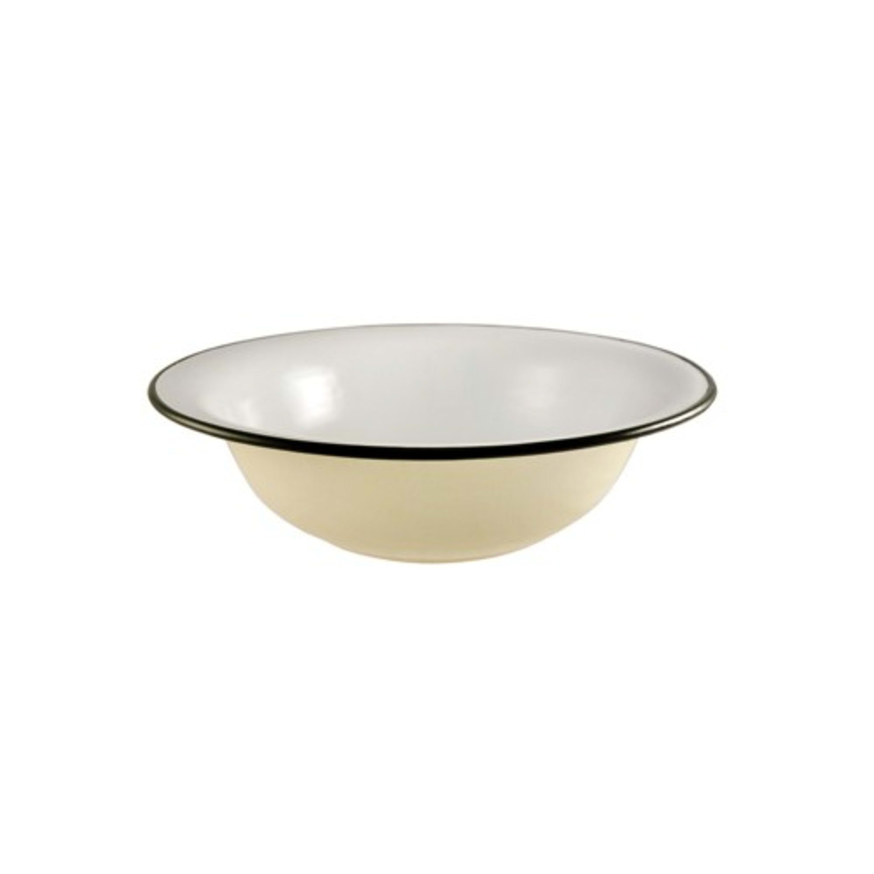 Urban Style Enamelware Round Basin 32cm Diameter - Cottage with Green Rim