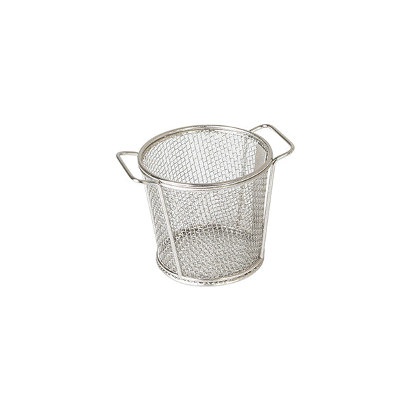Moda Brooklyn Round Service Basket (80x90mm - Stainless Steel) (Hdls)