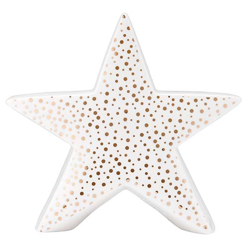 Ladelle Glitz White & Gold Star 22cm Decoration