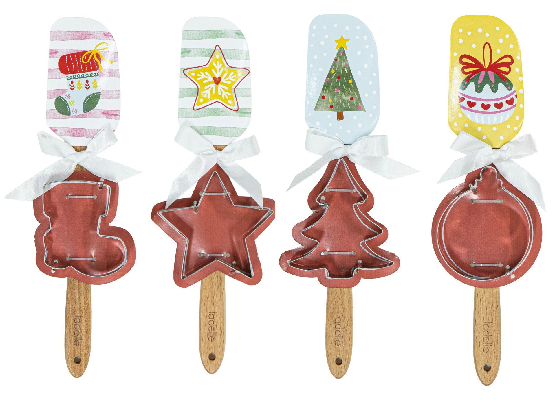 Ladelle Fa La La Assorted Spatula & Cookie Cutter Set