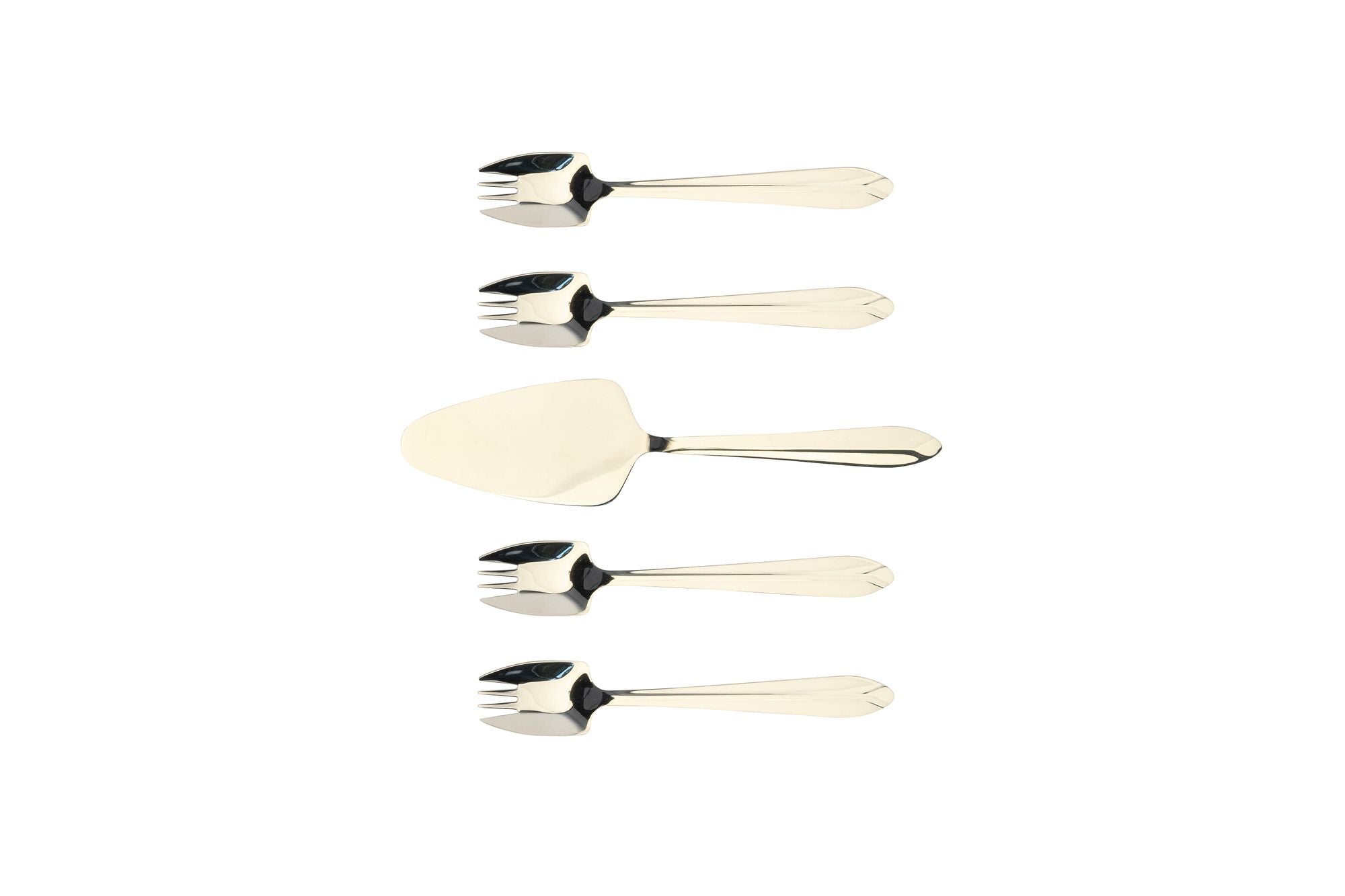 Splayd Mirror Stainless Steel Cake Server & Splayd Set 5 Piece