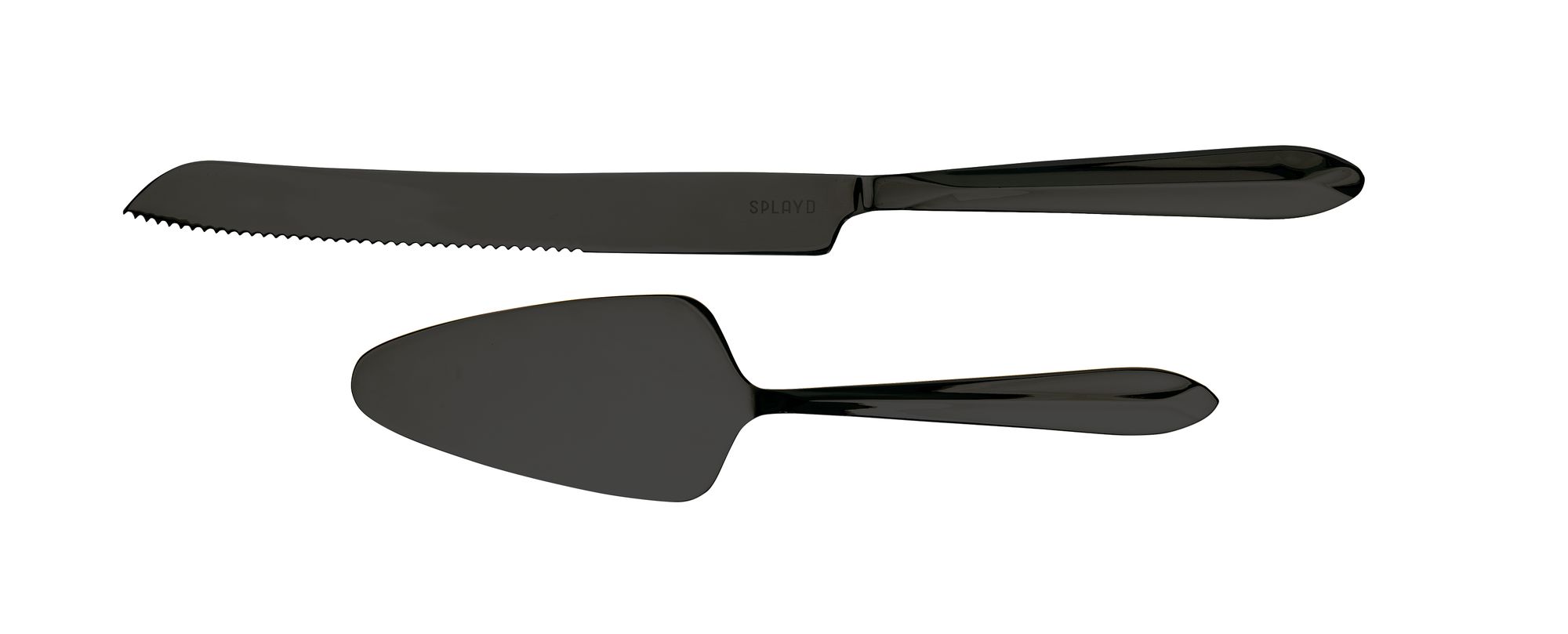 Splayd Black Cake Knife & Cake Server Set 2 Piece