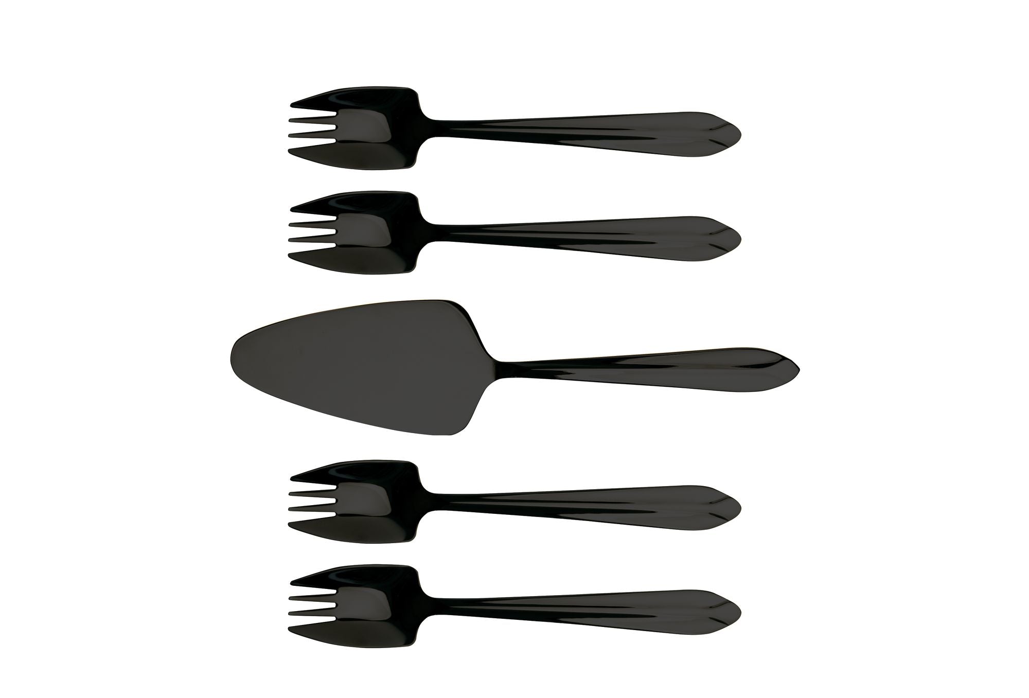 Splayd Black Cake Server & Splayd Set 5 Piece