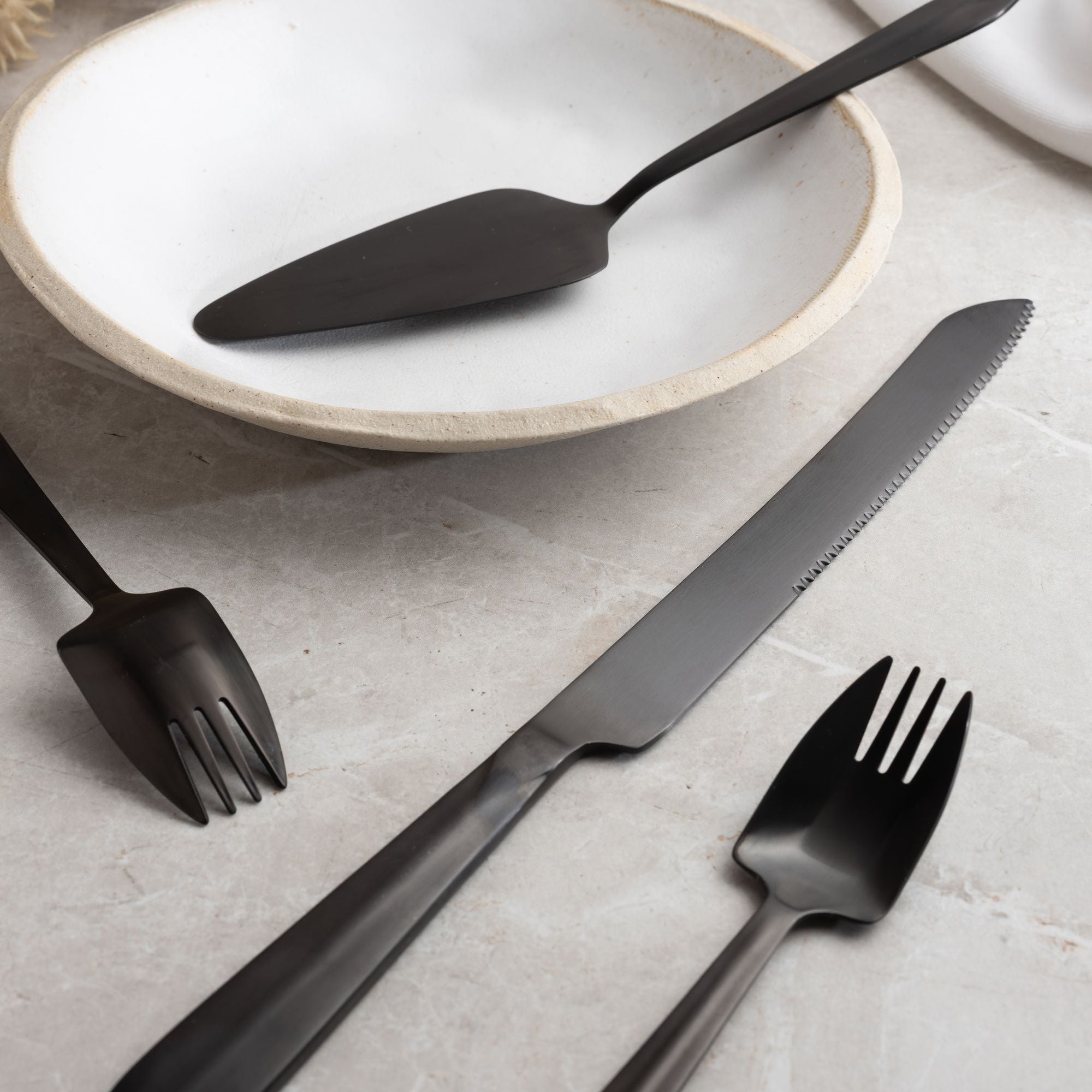 Splayd Black Cake Knife, Server & Splayd Set 8 Piece