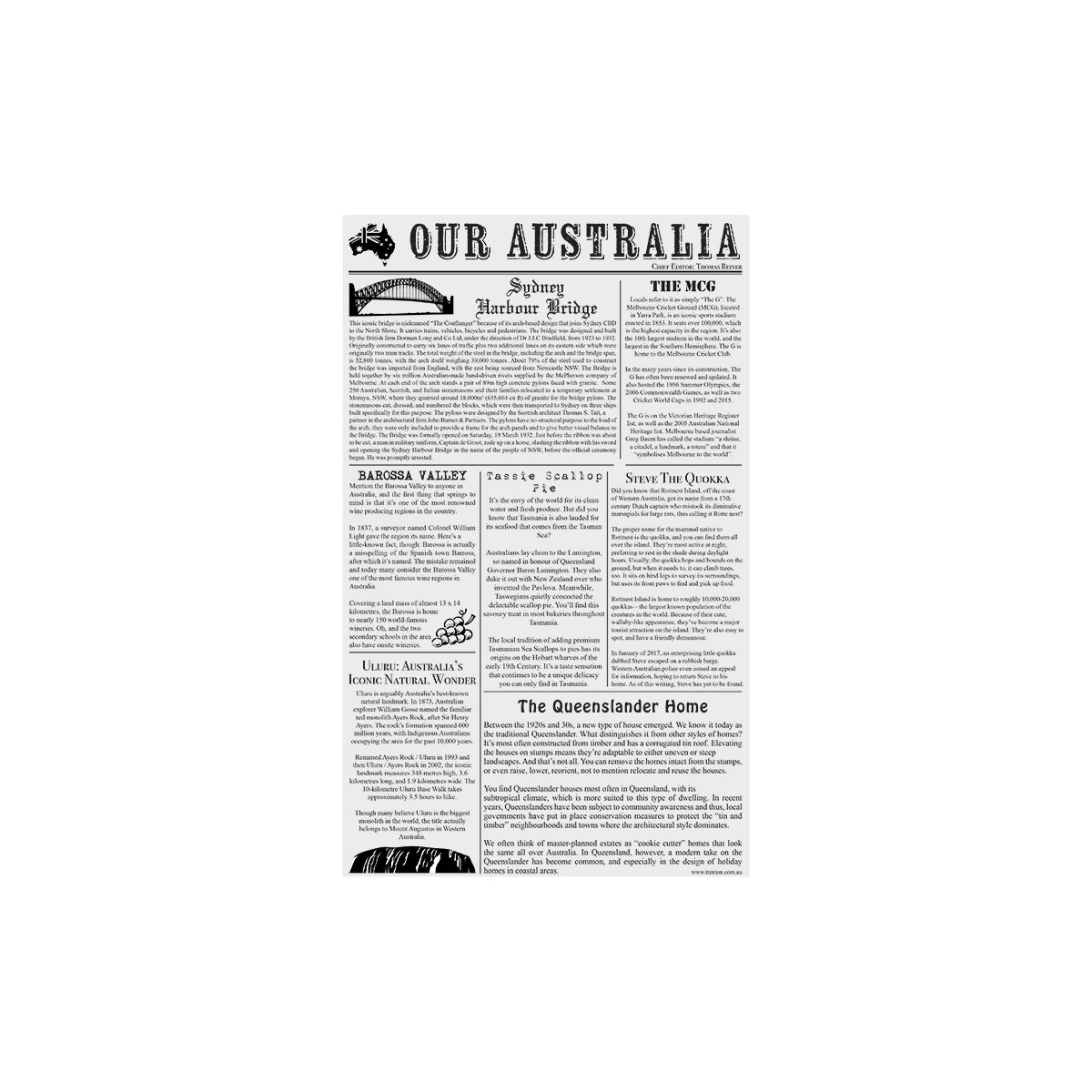 Moda Greaseproof Paper - Newsprint - Black & White (190x310mm Pack of 200 Sheets)