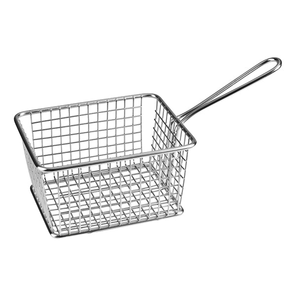 Athena Rectangular Service Basket (142x114x78mm 245mm - Stainless Steel)