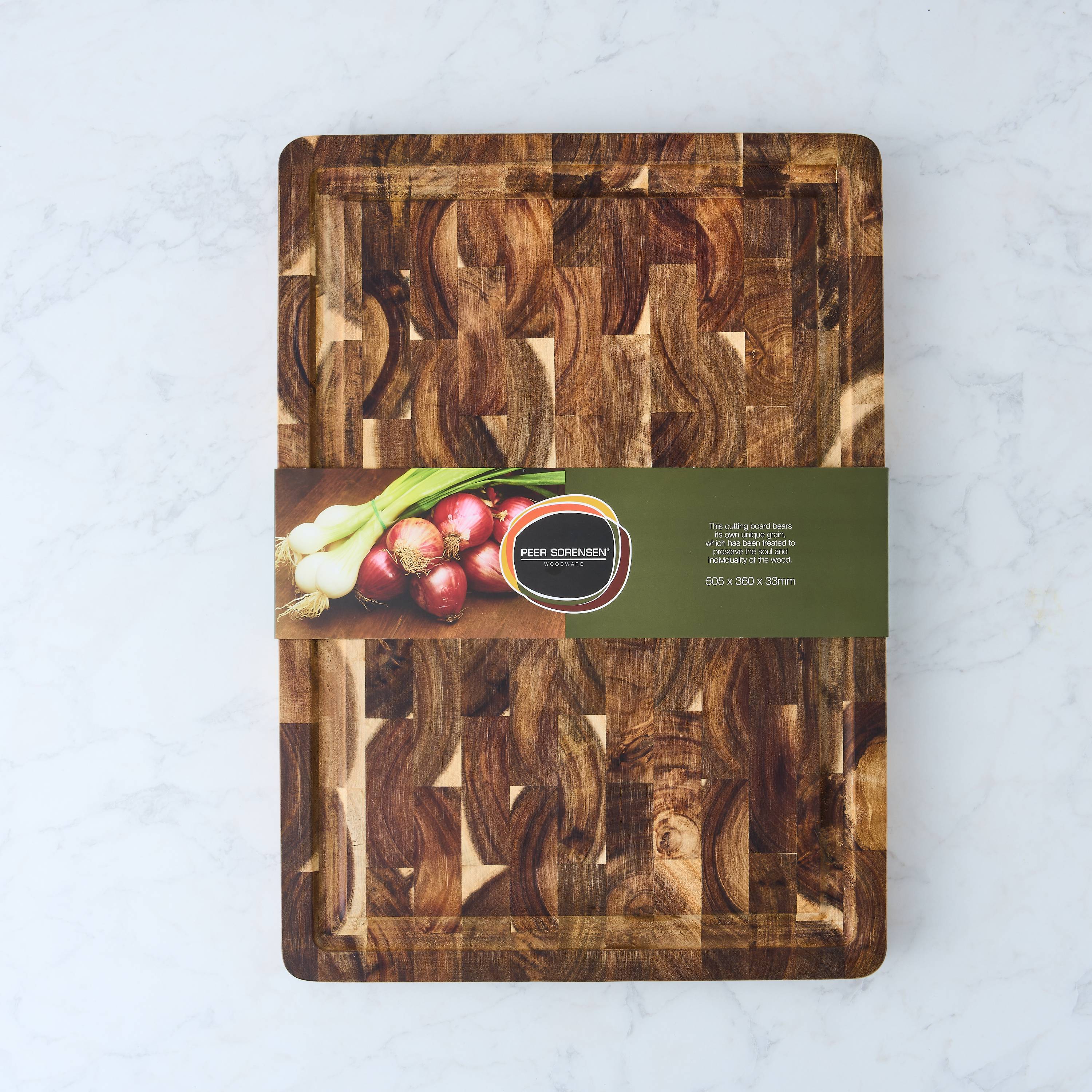 Peer Sorensen End Grain Cutting Board with Juice Groove 50.5x36x3.3cm - Acacia Wood