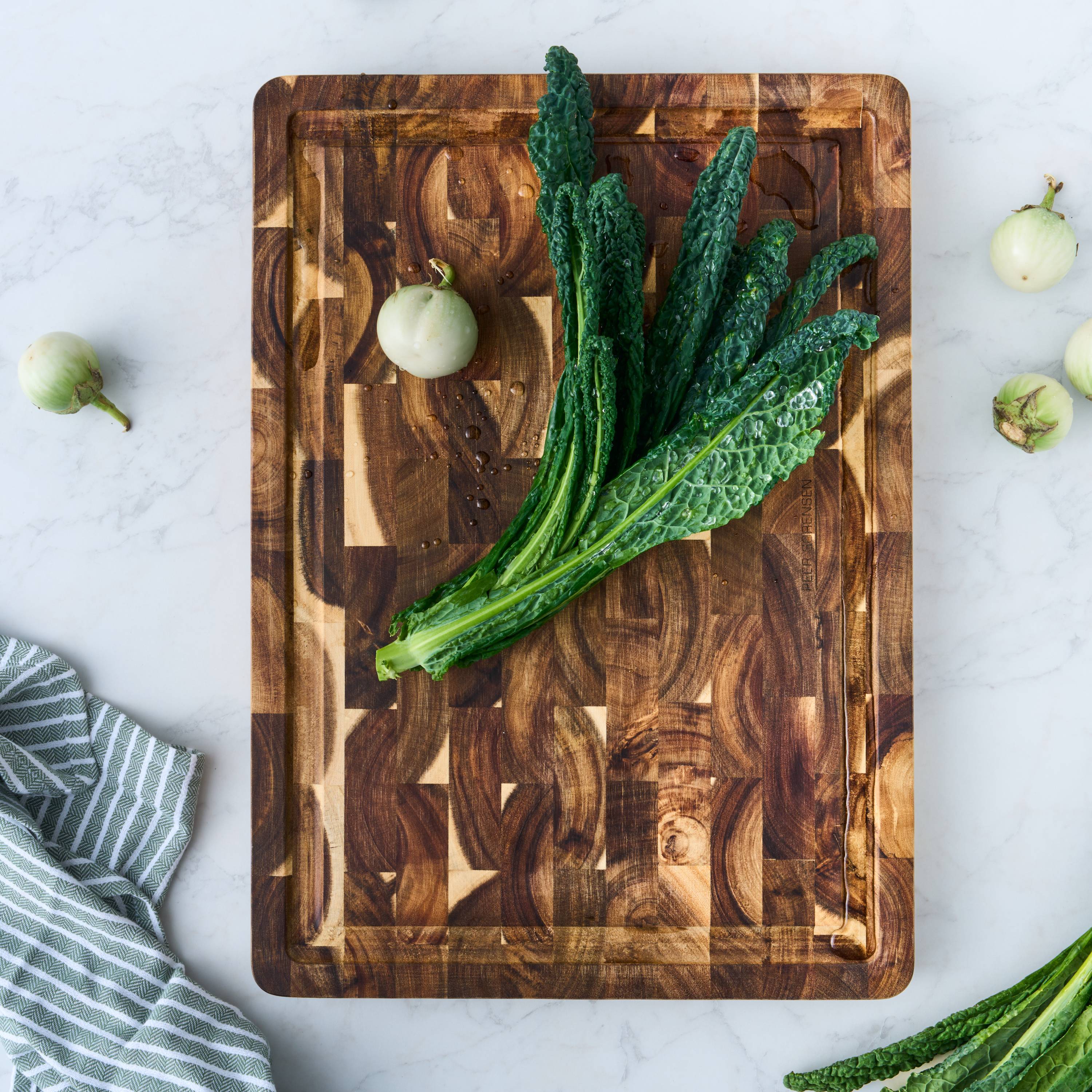 Peer Sorensen End Grain Cutting Board with Juice Groove 50.5x36x3.3cm - Acacia Wood